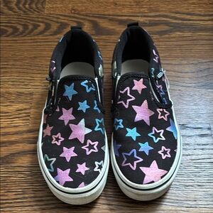 Vans Black and Pink Star Sneakers Casual Canvas